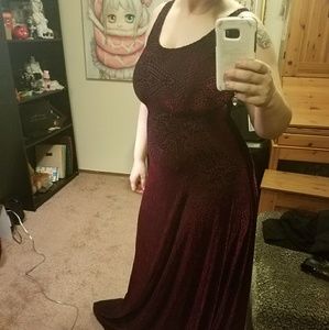 Long Velvet Blackmilk dress in Deep Red Size L